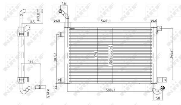 NRF Engine radiator Article number: 50144 cheaply