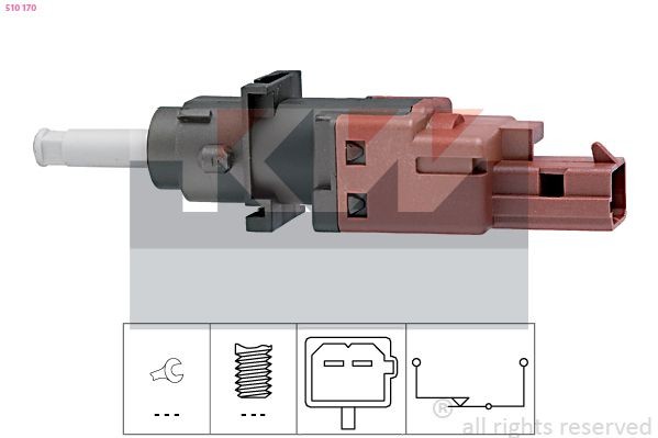 KW 510 170 Switch, clutch control (cruise control) THESIS 2.4 JTD (841.AXE1B0, 841.AXH110) 163 PS Diesel 2009