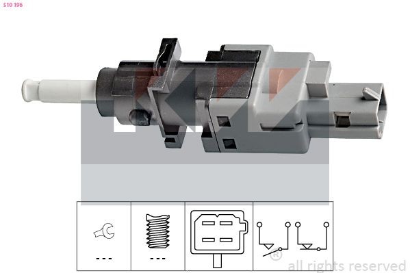 KW 510 196 Switch, clutch control (cruise control) THESIS 2.4 JTD (841.AXE1B0, 841.AXH110) 163 PS Diesel 2009