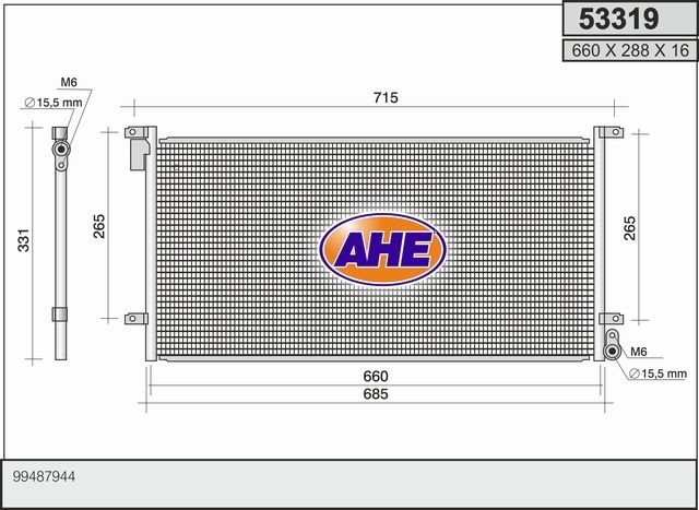 AHE Air conditioning condenser Article number: 53319 cheaply