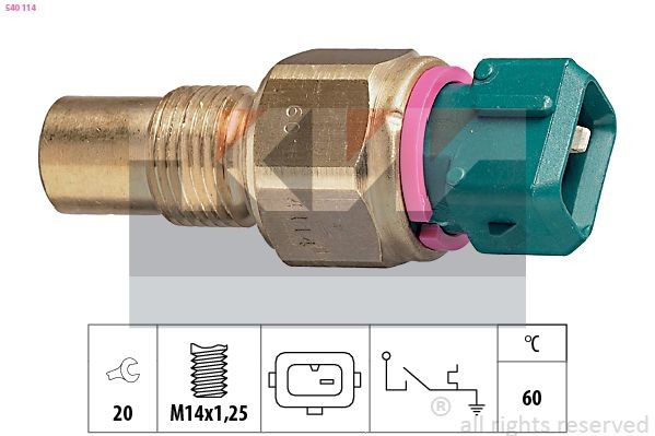 KW 540 114 Temperature Switch, coolant warning lamp DISPATCH 1.9 TD 92 PS Diesel 2006