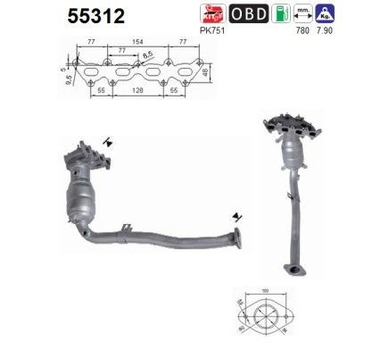 AS Catalytic converter Article number: 55312 cheaply