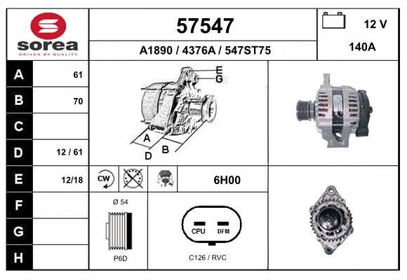 EAI Alternator Article number: 57547 cheaply