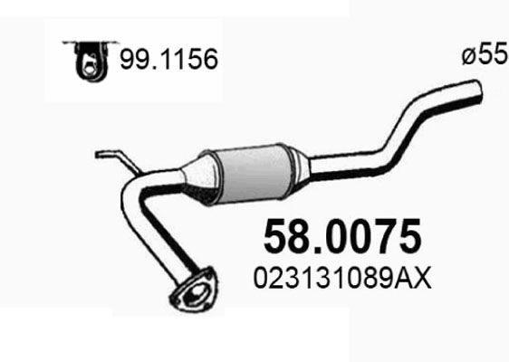 ASSO Catalytic converter Article number: 58.0075 cheaply