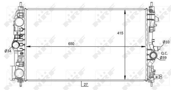 NRF Engine radiator Article number: 59076 cheaply