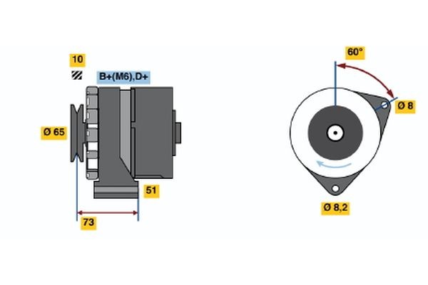 BOSCH Kintamosios srovės generatorius prekės numeris: 0 986 030 700 nebrangu