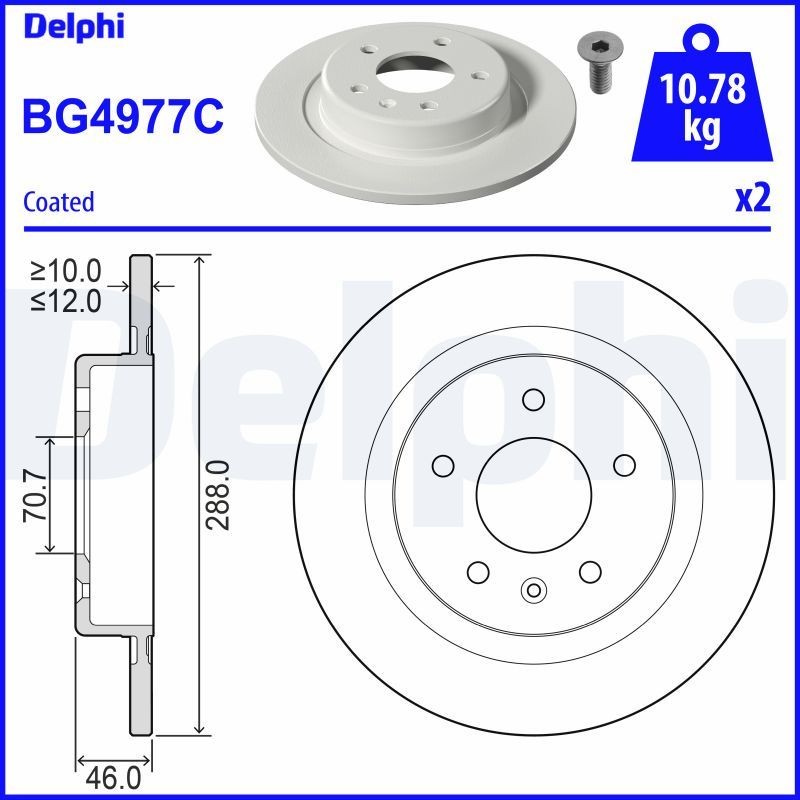 DELPHI Brake disc Article number: BG4977C cheaply