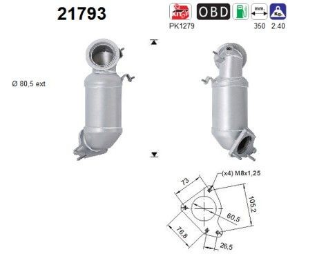 AS Catalytic converter Article number: 21793 cheaply