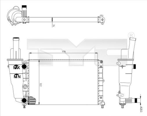 TYC Radiaator, mootorijahutus Artikli number: 709-0006 soodsalt
