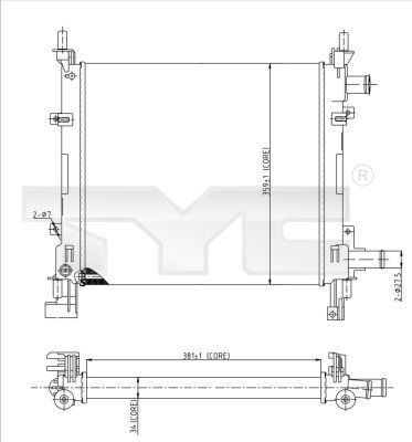 TYC Radiaator, mootorijahutus Artikli number: 710-0042-R soodsalt