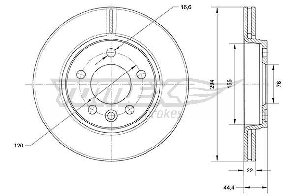 TOMEX brakes Brake disc Article number: TX 71-07 cheaply