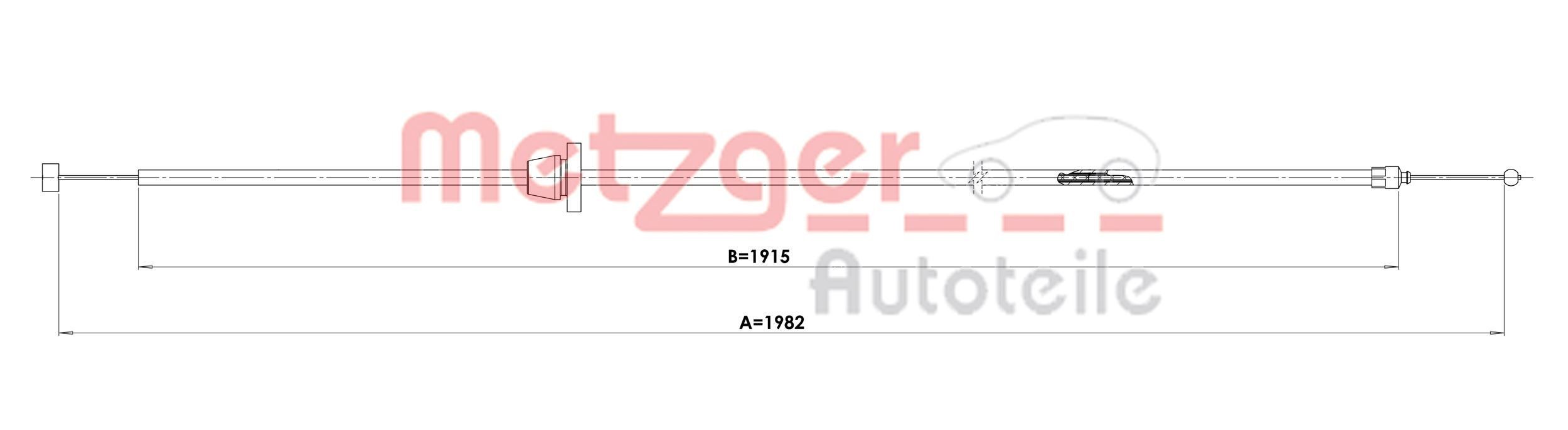 METZGER 3160038 Mootorikapoti trossid C-klass C 180 1.8 (202.018) 122 HP Bensiin 2000