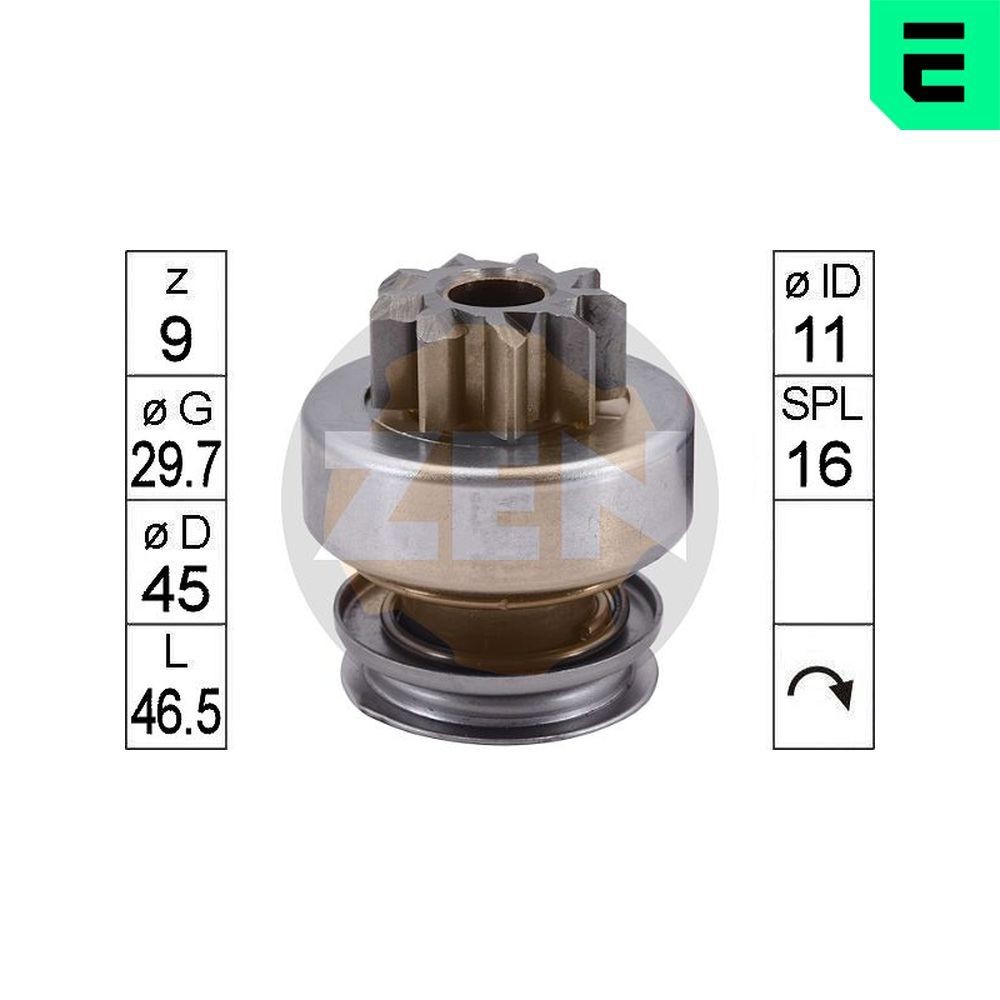 ERA ZN1927 Embrayage à roue libre, démarreur MAREA 2.0 155 20V 154 CH Essence 2007