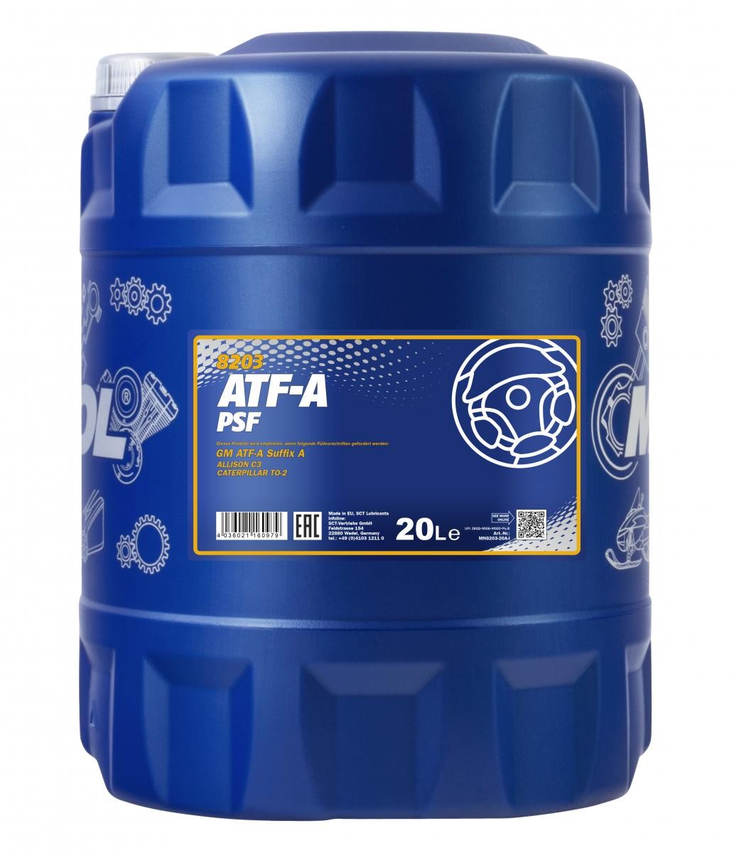 MANNOL MN8203-20 Vairo stiprintuvo alyva S70 2.0 126 AG benzinas 2000