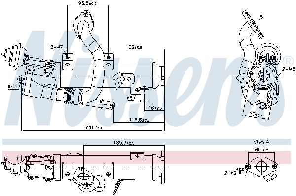 NISSENS 989448 EGR køler A4 2.0 TDI quattro 143 HK Diesel 2015
