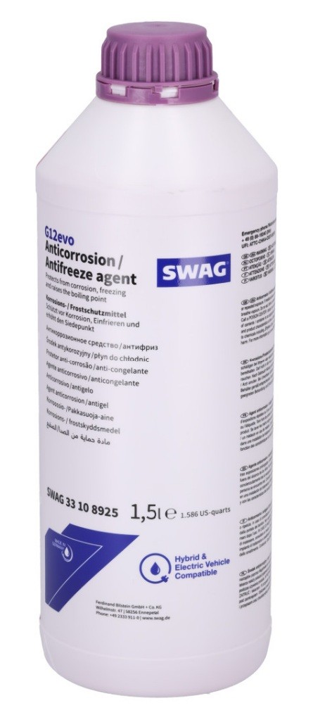 SWAG 33 10 8925 Jahutusvedelik CADDY 1.5 TSi eHYBRID PLUG-IN 150 HP Bensiin/elekter