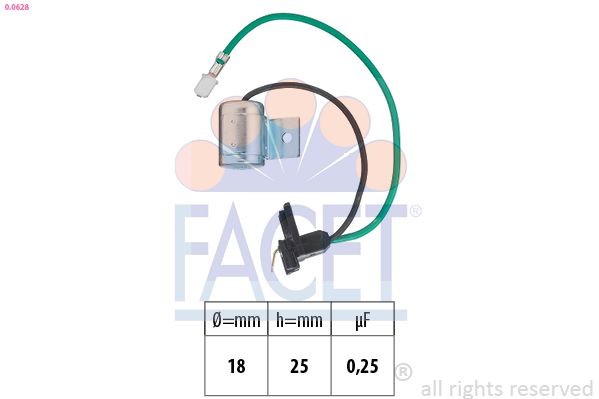 FACET 0.0628 Kondensatorius, uždegimas TERRA 0.9 40 AG benzinas 1996