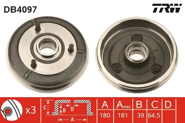 TRW Bremstrommel Artikelnummer: DB4097 kaufen
