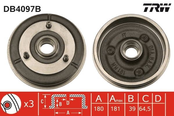 TRW Bremstrommel Artikelnummer: DB4097B kaufen