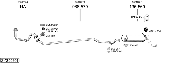 BOSAL Mittenljuddämpare Artikelnummer: 287-125 billigt