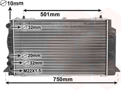 VAN WEZEL Radiaator, mootorijahutus Artikli number: 03002089 soodsalt