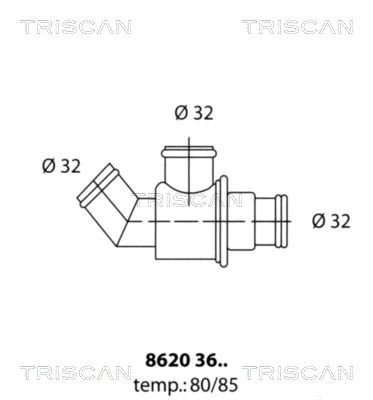 TRISCAN Termostatas, aušinimo skystis prekės numeris: 8620 3685 nebrangu