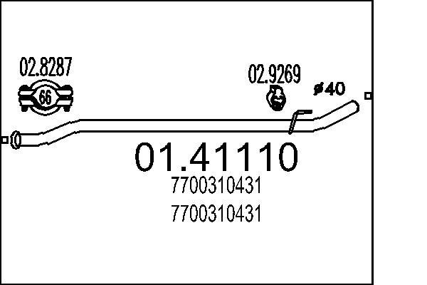 MTS Tuyau d'échappement UGS: 01.41110 à bon prix