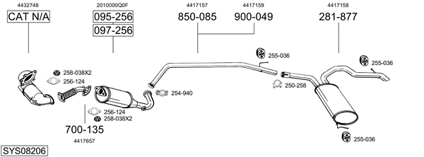 BOSAL Išleidimo kolektorius prekės numeris: 739-243 nebrangu