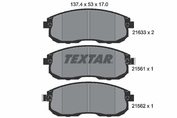 TEXTAR Bremseklosser artikkelnummer: 2156101 billig