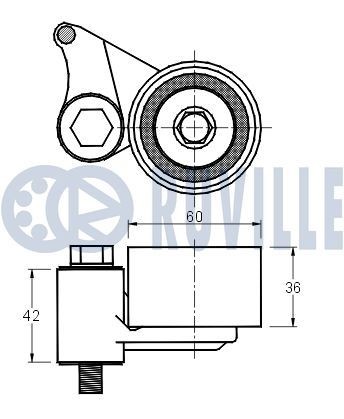 RUVILLE Rola intinzator, curea transmisie număr articol: 55764 ieftin