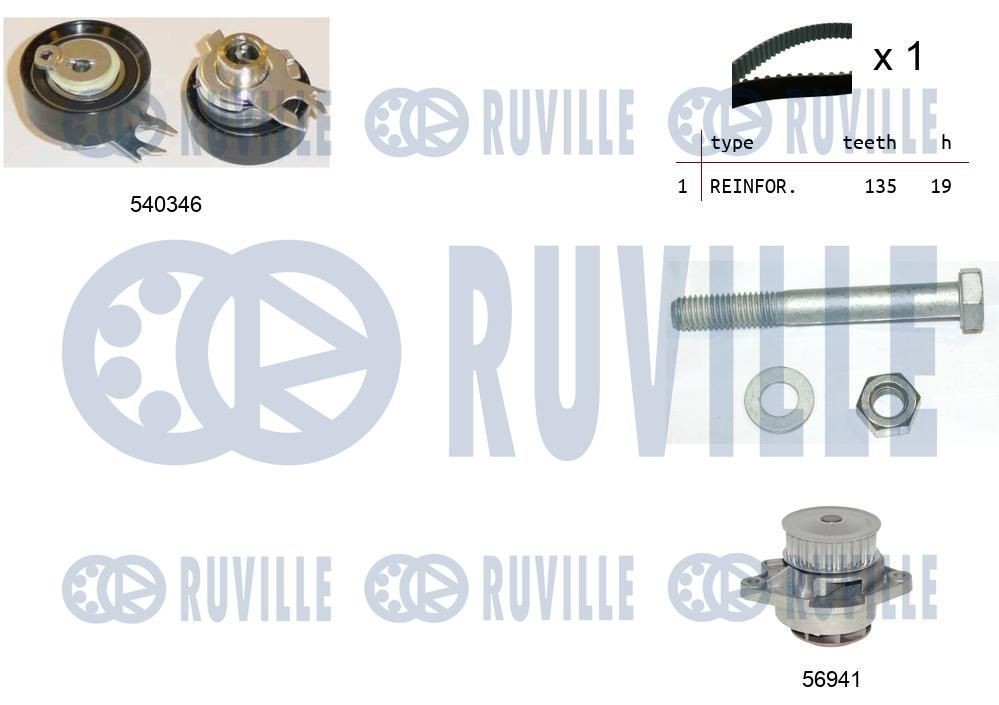 RUVILLE 5690350 Kit di rulli, Cinghia dentata COROLLA 2.2 TD (CE110) 90 CV Diesel 2002