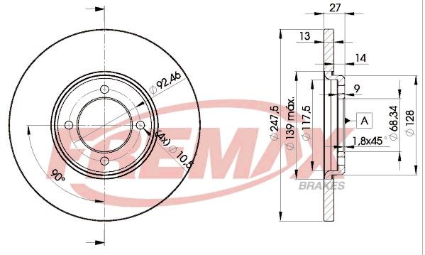 FREMAX Bromsskiva Artikelnummer: BD-2375 billigt