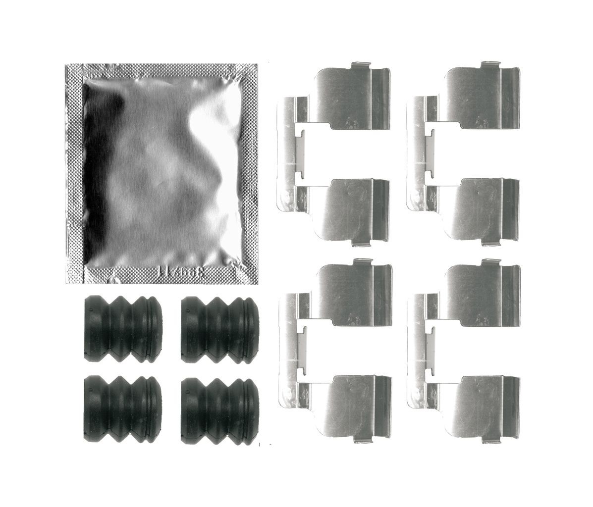 BOSCH 1 987 474 749 Kit accessori, pastiglia freno LOGAN 1.6 MPI 85 84 CV Benzina