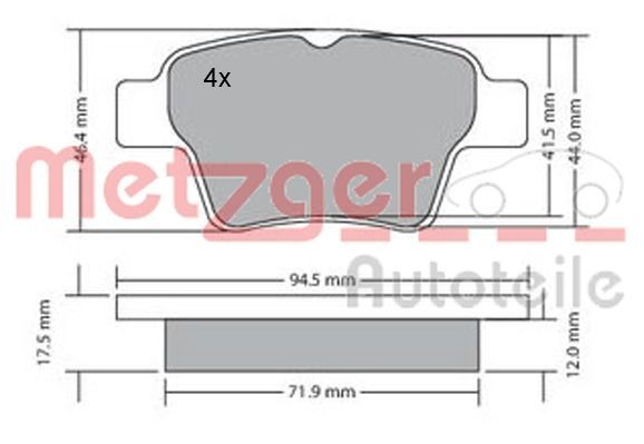 METZGER Piduriklotsid Artikli number: 1170198 soodsalt