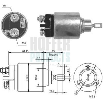 HOFFER Solenoidinis jungiklis, starteris prekės numeris: 6646006 nebrangu