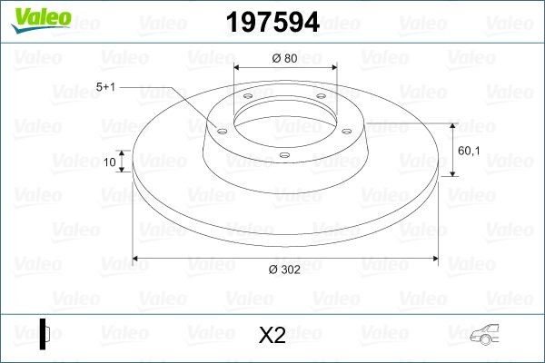 VALEO Brake disc Article number: 197594 cheaply