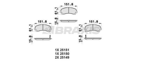 BRAXIS Brake pad set Article number: AB0400 cheaply