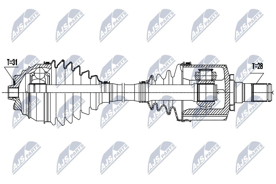 NTY Drive shaft Article number: NPW-BM-186 cheaply
