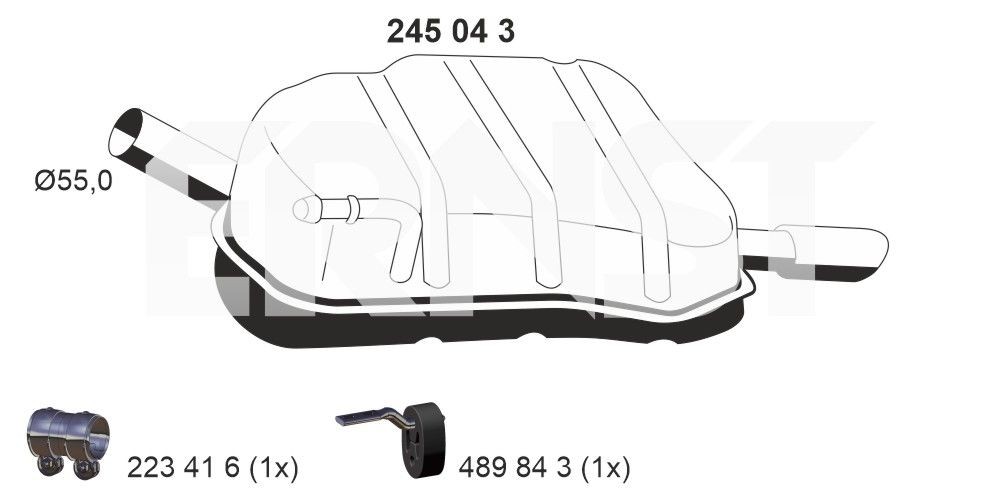 ERNST Rear silencer Article number: 245043 cheaply