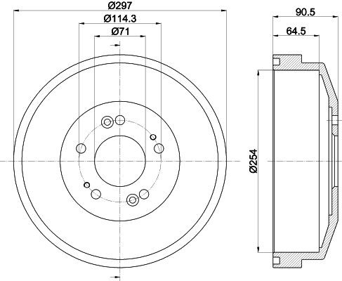 HELLA Brake drum Article number: 8DT 355 300-871 cheaply