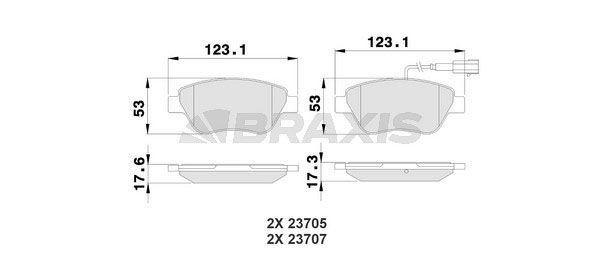 BRAXIS Brake pad set Article number: AB0228 cheaply