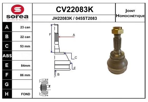EAI Joint kit, drive shaft Article number: CV22083K cheaply