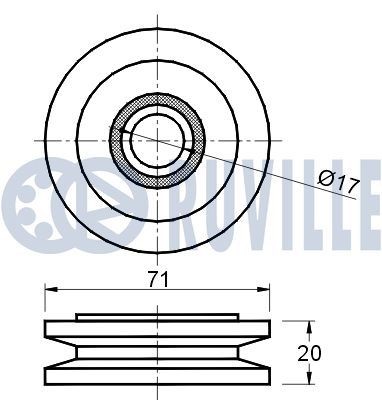 RUVILLE Tensioner Lever, v-ribbed belt Article number: 55614 cheaply