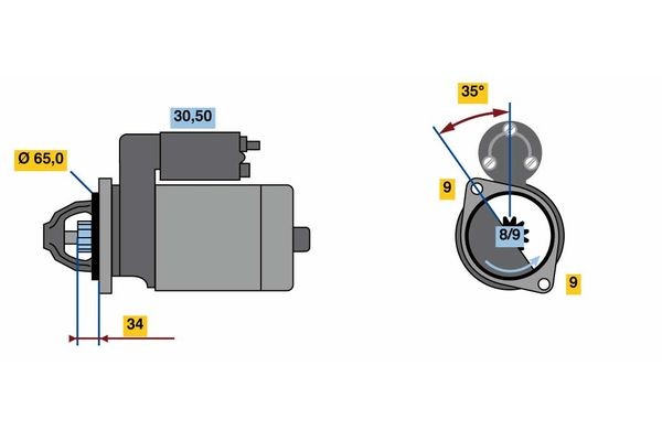 BOSCH Starter motor Article number: 0 986 023 790 cheaply