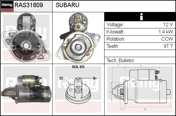 DELCO REMY Startmotor Artikelnummer: RAS31809 billigt