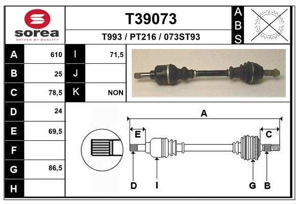 EAI Drive shaft Article number: T39073 cheaply