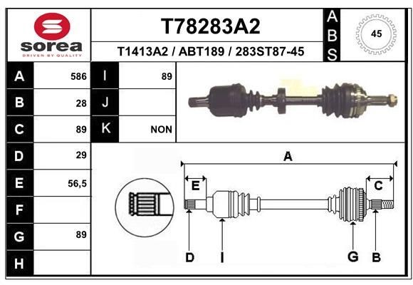 EAI Drive shaft Article number: T78283A2 cheaply