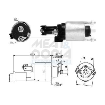 MEAT & DORIA Starter solenoid Article number: 46315 cheaply