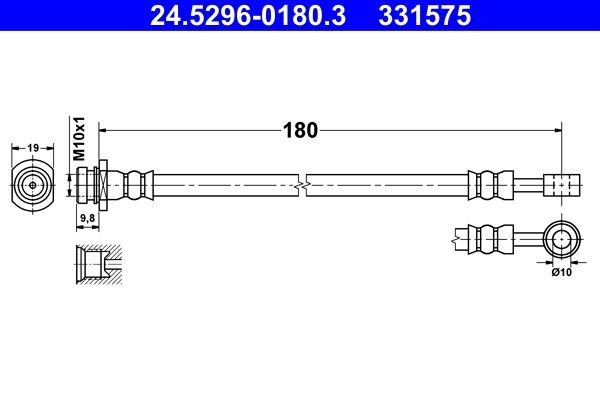 ATE Brake hose Article number: 24.5296-0180.3 cheaply