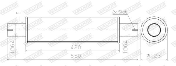 WALKER Midtre eksospotte, universell artikkelnummer: 32115 billig